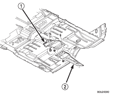 Fig. 12 Front and Rear Floor Pan/Converter Shields
