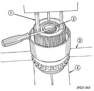 Fig. 259 Direct Clutch Hub Retaining Ring Removal