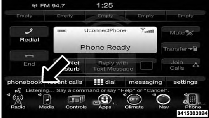 Uconnect 8.4A/8.4AN Phone