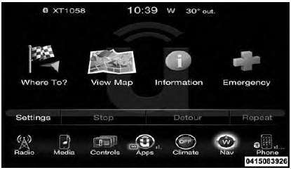 Uconnect 8.4A/8.4AN Navigation