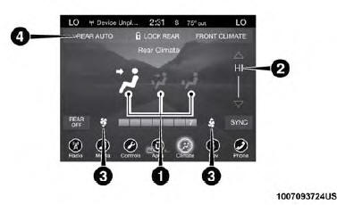 Uconnect 8.4 Front ATC Panel Rear Control Display