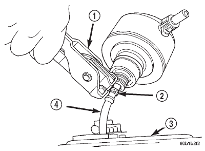 Fig. 24 Tightening Fuel Filter Tube Clamp-TYPICAL