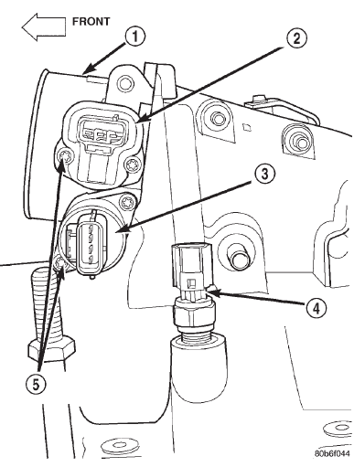 Fig. 37 Intake Manifold Air Sensor Location-4.7L V-8 Engine