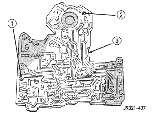 Fig. 129 Rear Clutch And Rear Servo Check Ball Locations