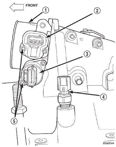 Fig. 23 TPS Mounting Bolts-4.7L V-8 Engine