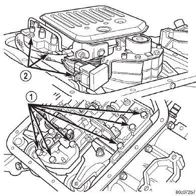 Fig. 149 Valve Body Bolt Locations