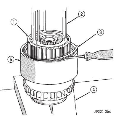 Fig. 258 Direct Clutch Pack Snap Ring Removal