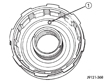 Fig. 305 Front Clutch Piston Retainer Check Ball Location