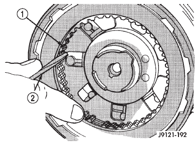 Fig. 178 Aligning Rear Clutch Disc Lugs