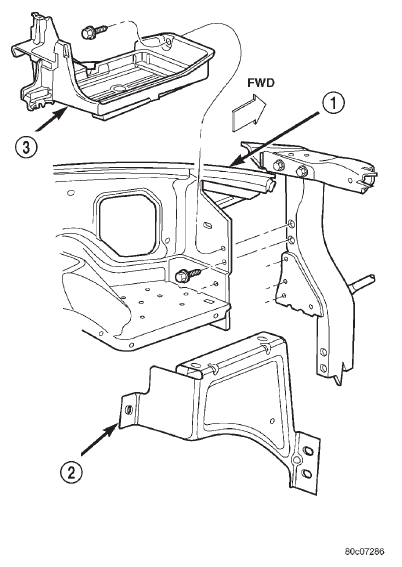 Fig. 13 Battery Tray and Support Bracket