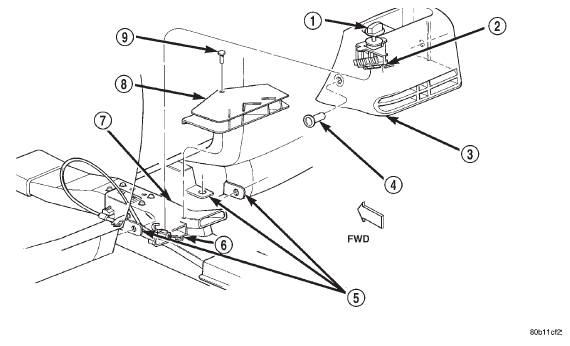 Fig. 41 Rear Seat Floor Duct Control - Split Bench Seat