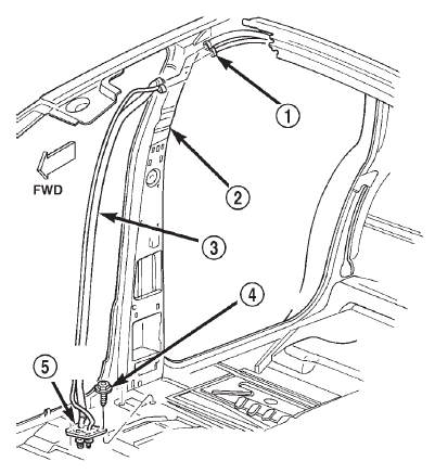 Fig. 14 B-Pillar Refrigerant Lines Remove/Install
