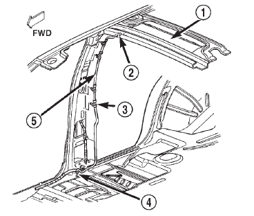 Fig. 17 Rear Overhead A/C Drain Hose Remove/ Install
