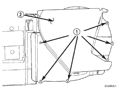 Fig. 65 Blower Motor Housing Cover Remove/Install