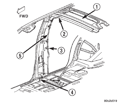 Fig. 81 Rear Overhead A/C Drain Hose Remove/ Install