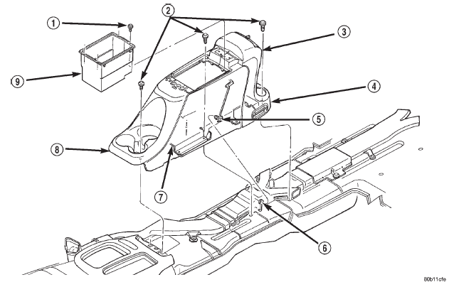 Fig. 42 Rear Seat Floor Duct Control - Bucket Seat