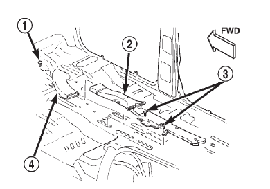 Fig. 43 Rear Seat Floor Ducts Remove/Install - Split Bench Seat