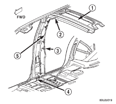 Fig. 52 Rear Overhead A/C Drain Hose Remove/ Install