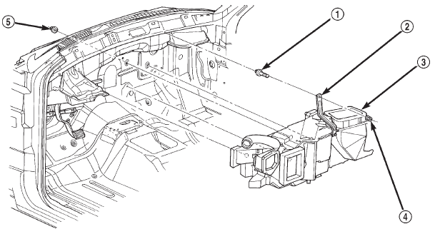 Fig. 61 Heater-A/C Housing Remove/Install