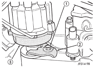 Fig. 33 Distributor Holddown Clamp-3.9/5.2/5.9L Engines