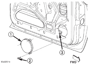 Fig. 8 Front Door Lower Speaker Remove/Install