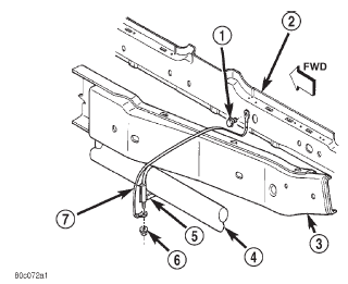 Fig. 21 Exhaust System-To-Body Ground Strap Remove/Install