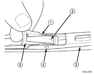 Fig. 6 Rear Wiper Blade Remove/Install