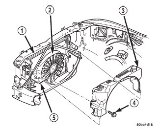 Fig. 52 Radiator Upper Fan Shroud Removal/ Installation-Typical