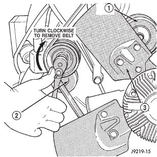 Fig. 57 Automatic Belt Tensioner-Belt Removal/ Installation