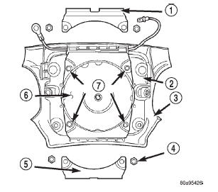 Fig. 6 Driver Side Airbag Trim Cover Retainers Remove/Install