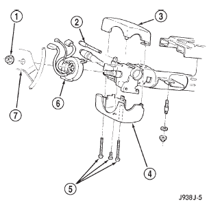 Fig. 13 Steering Column Shrouds Remove/Install - Typical
