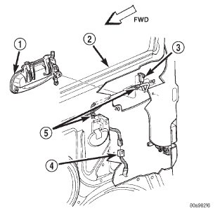 Fig. 2 Door Lock Cylinder Switch Remove/Install - Typical