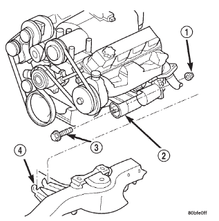 Fig. 40 Engine Mount Through Bolt and Nut Removal / Installation-4X2 Vehicles