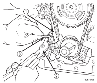 Fig. 78 Collapsing And Pinning Primary Chain Tensioner