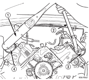 Fig. 87 Tightening Right Side Camshaft Sprocket Bolt