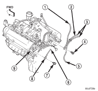 Fig. 17 Engine-To-Body Ground Strap Remove/ Install - 4.7L Engine Only
