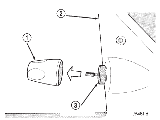 Fig. 4 Power Mirror Switch Control Knob Remove/ Install - Typical